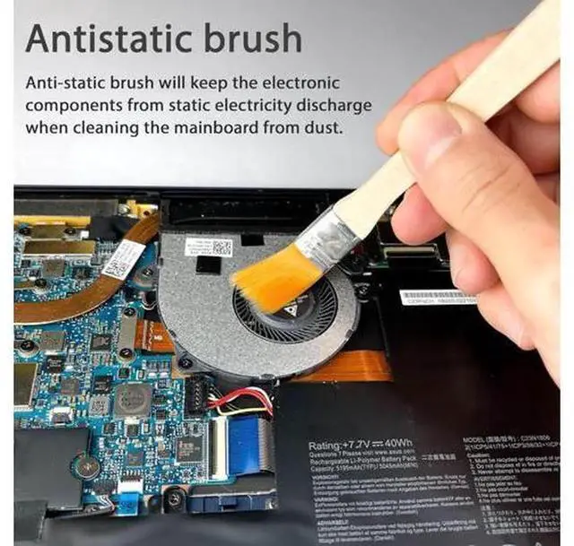 Alt view image 3 of 7 - Opening Pry Tools Kit with ESD Spudgers, AntiStatic Brush & Metal Spudger, Safe Disassembly Repair Tool Set for Laptop, Game Console, Computer Electronics Maintenance
