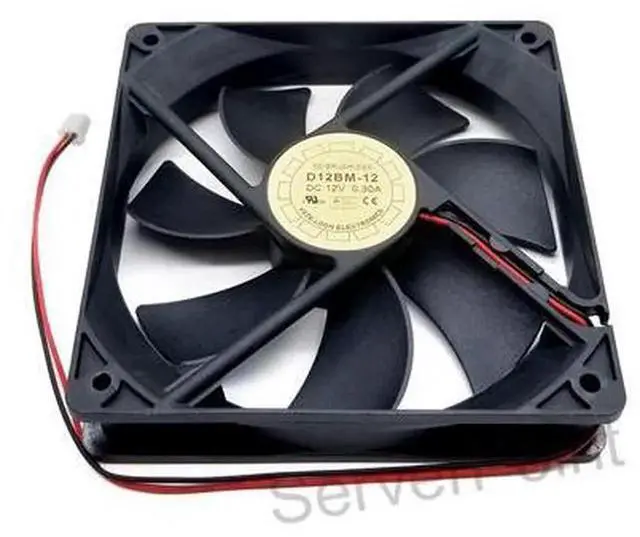 Alt view image 2 of 2 - 120mm Double Ball Bearing Cooling Fan D12BM12, DC 12V 2Wire 12CM High Airflow Axial Fan for AirDrying Machine, Computer Chassis and Power Supply Heat Dissipation