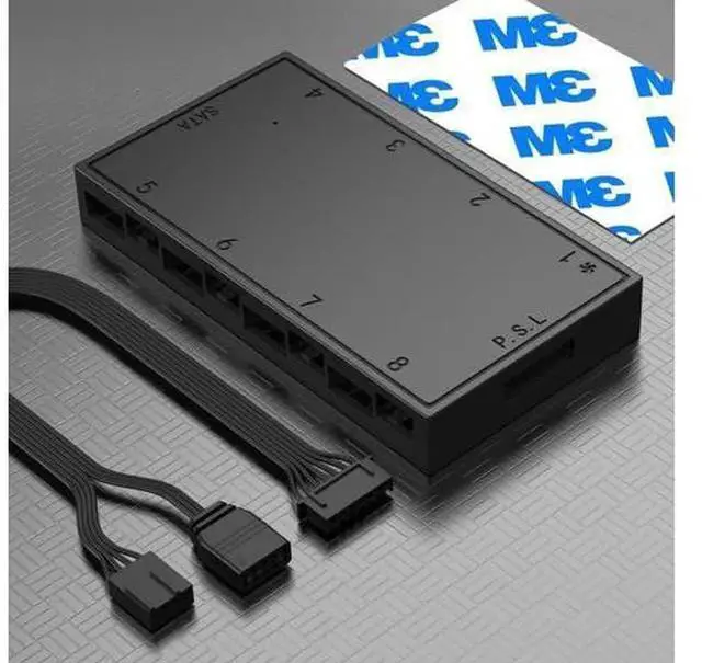 Alt view image 6 of 7 - IDCOOLING HA08 PWMARGB Fan Hub, 8×4Pin PWM Ports & 8×5V ARGB Ports, SATAPowered MotherboardSync Fan Splitter for PC Case Internal Cooling Fan Cable Management