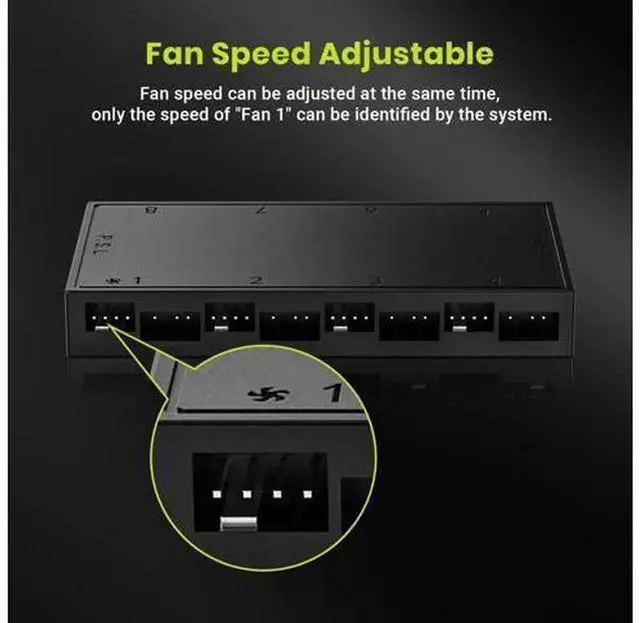 Alt view image 5 of 7 - IDCOOLING HA08 PWMARGB Fan Hub, 8×4Pin PWM Ports & 8×5V ARGB Ports, SATAPowered MotherboardSync Fan Splitter for PC Case Internal Cooling Fan Cable Management