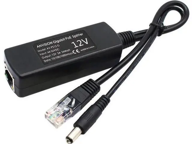 Alt view image 5 of 6 - ANVISION AVPS12G Gigabit PoE Splitter, 48V PoE Input to 12V 2A DC Output Ethernet Adapter, PoE Power Splitter for Security Camera, Wireless AP, VoIP Phone and Network Devices