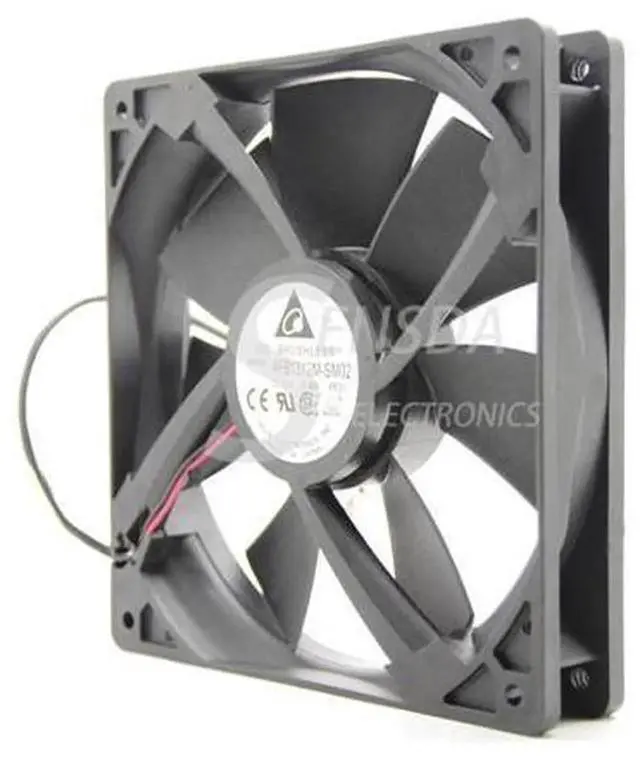 Alt view image 2 of 4 - Delta AFB1312M 13525 Case Cooling Fan, 135×135×25mm 13.5CM DC12V 0.38A 2Wire Axial Fan, Replacement Ventilation Fan for Computer Chassis, Power Supply and Industrial Cabinet