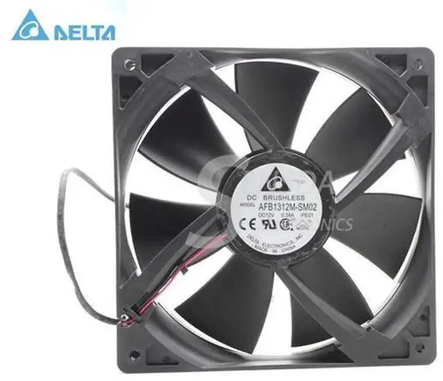 Main image of Delta AFB1312M 13525 Case Cooling Fan, 135×135×25mm 13.5CM DC12V 0.38A 2Wire Axial Cooling Fan, Replacement Vent Fan for PC Chassis, Power Supply and Industrial Equipment Cabinet