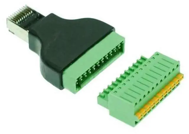 Main image of OIAGLH RJ50 Male to 11Pin Spring Terminal Block Adapter, RJ50 Splitter Connector, QuickWiring Terminal Adapter for CCTV DVR Surveillance Equipment and Security System Installation
