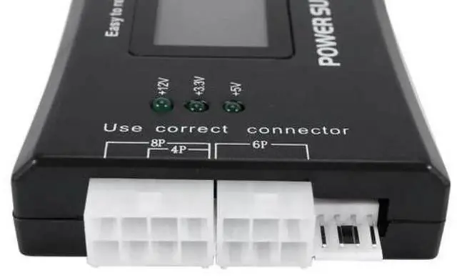 Alt view image 4 of 4 - 20+4 Pin LCD Power Supply Tester, Digital ATX ITX BTX PSU Diagnostic Tool, Support PCIE SATA HDD Connectors, Computer Power Supply Voltage Detector for PC Hardware Repair Testing