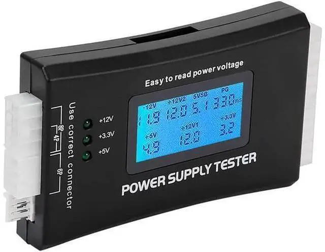 Main image of JacobsParts 20+4Pin LCD Digital Power Supply Tester, ATX ITX BTX PSU Diagnostic Detector, Support PCIE SATA HDD Connectors for PC Computer Power Supply Voltage Testing & Hardware Repair