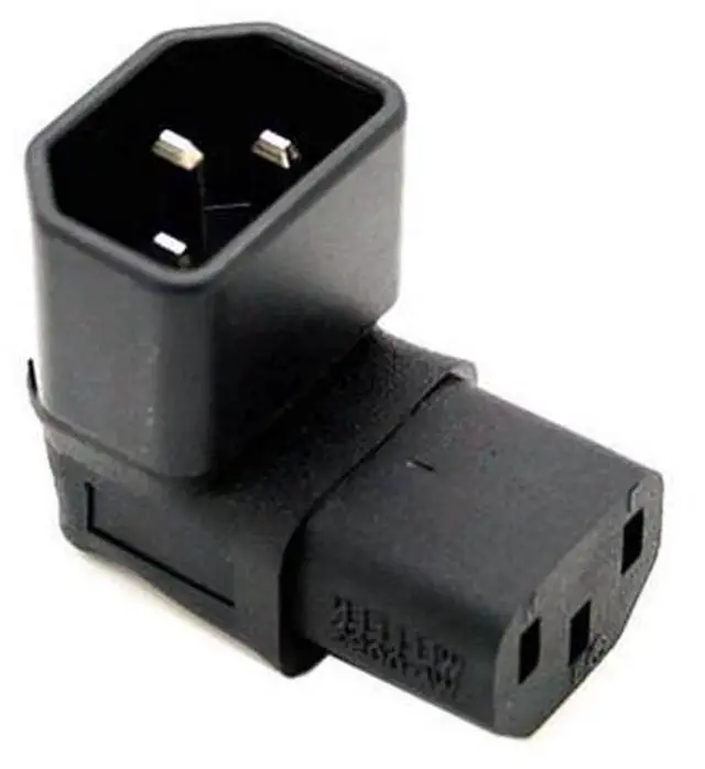Alt view image 2 of 3 - CableCC IEC C14 Male to UpDirection 90 Degree RightAngle C13 Female Power Adapter, Angled IEC Extension Connector for Server Rack, Chassis, Limited Space Power Supply Wiring