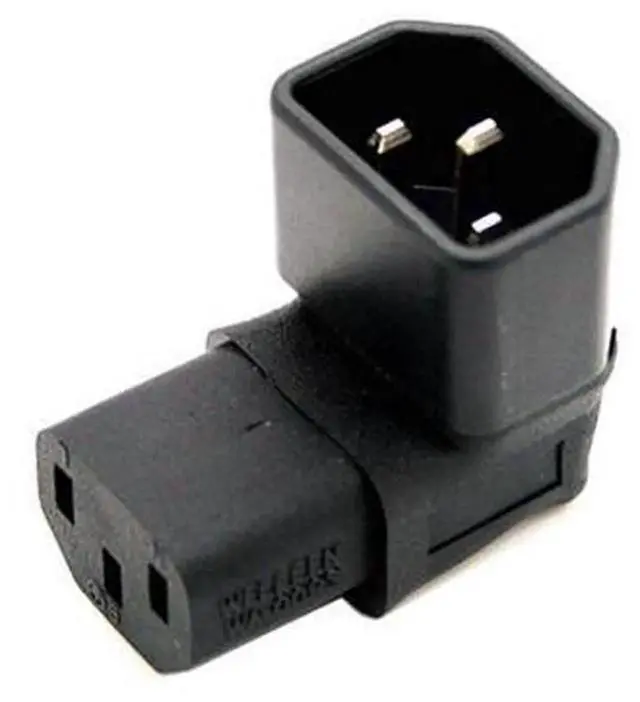 Alt view image 3 of 3 - CableCC IEC C14 Male to UpDirection 90 Degree RightAngle C13 Female Power Adapter, Angled IEC Extension Connector for Server Rack, Chassis, Limited Space Power Supply Wiring