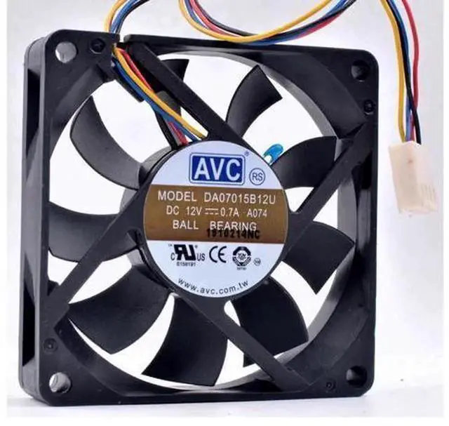 Alt view image 2 of 4 - 70mm 7015 PWM Cooling Fan Replacement for DA07015B12U, DC 12V 0.70A 4Pin 4Wire Fan, HighSpeed 7CM Axial Fan for Computer Chassis, CPU Heatsink and Power Supply Heat Dissipation