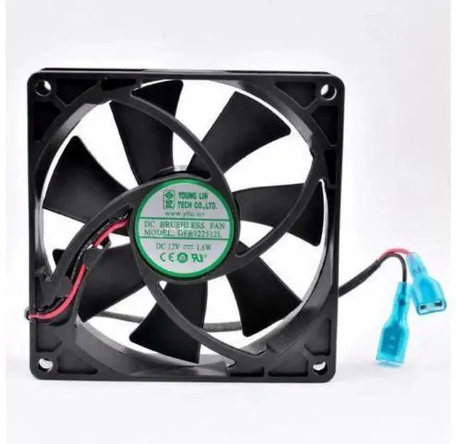 Main image of 92mm 92x92x25mm DC12V 1.6W 2Wire Double Ball Bearing Cooling Fan DFB922512L, Replacement Chassis Power Supply CPU Cooler Fan for Computer Cabinet & Industrial Equipment