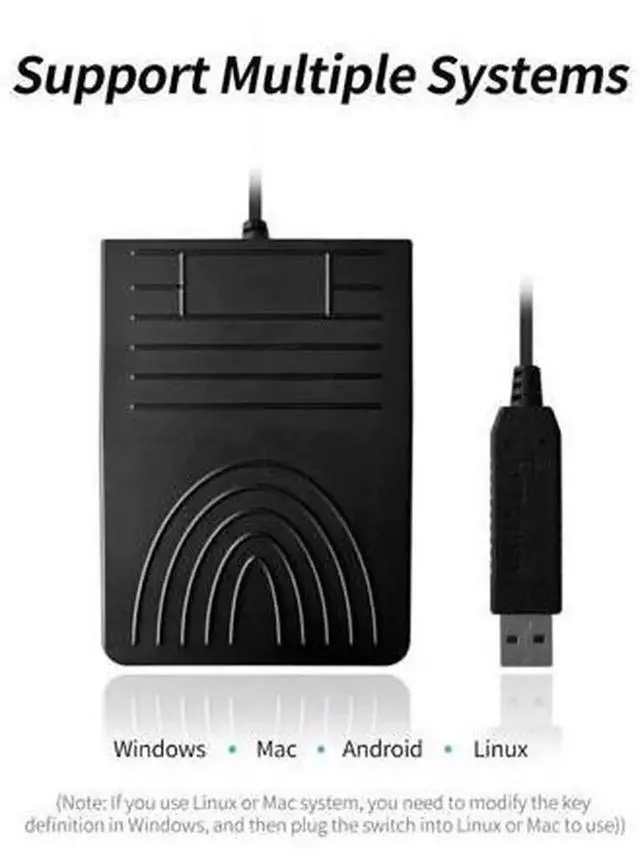 Alt view image 2 of 7 - USB Foot Switch Multifunctional Custom Foot Pedal, Programmable Action Foot Pedal Controller for Medical Image Capture, Game Operation, Office Work and Industrial Equipment Control