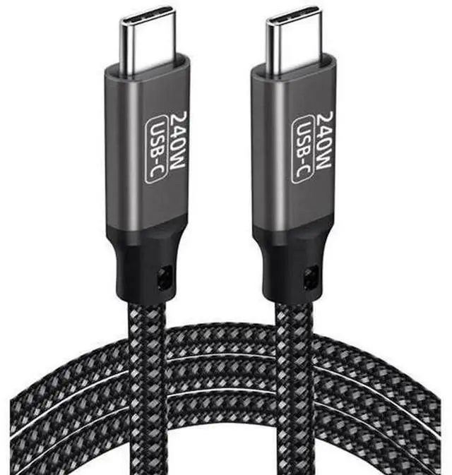 Main image of 240W PD3.1 USBC to USBC Cable 6.6ft / 2M, 48V 5A Nylon Braided Fast Charging Cord, TypeC Charger Cable for MacBook Pro, iPad Pro, Galaxy S22/A10 and More USBC Devices