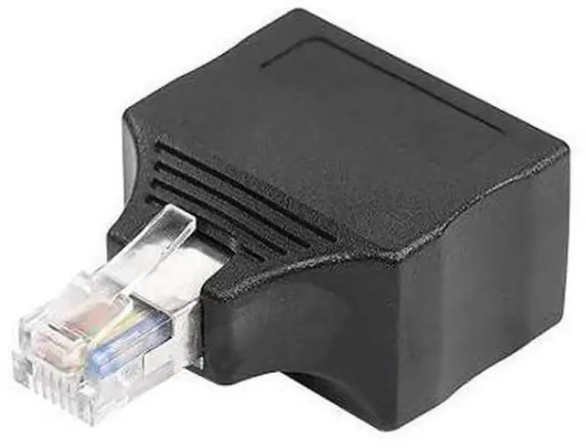 Main image of 2Pack RJ11 6P6C Phone Jack Splitter, RJ11 Male to 2 Female Telephone Inline Coupler Adapter for Landline Phone, Fax Machine, Desktop Telephone Extension Connection