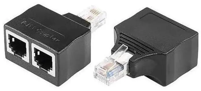 Alt view image 3 of 6 - 2Pack RJ11 6P6C Phone Jack Splitter, RJ11 Male to 2 Female Telephone Inline Coupler Adapter for Landline Phone, Fax Machine, Desktop Telephone Extension Connection