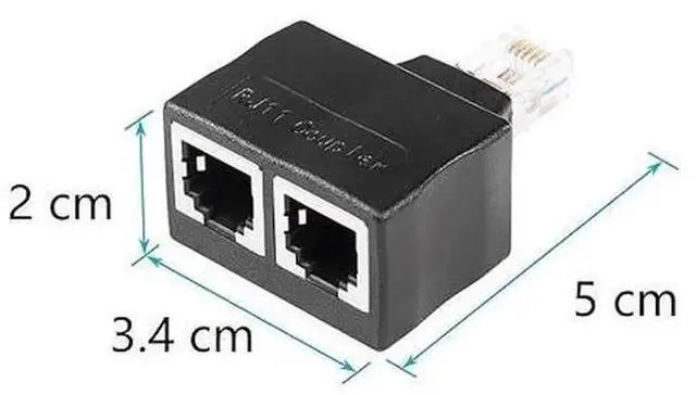 Alt view image 6 of 6 - 2Pack RJ11 6P6C Phone Jack Splitter, RJ11 Male to 2 Female Telephone Inline Coupler Adapter for Landline Phone, Fax Machine, Desktop Telephone Extension Connection