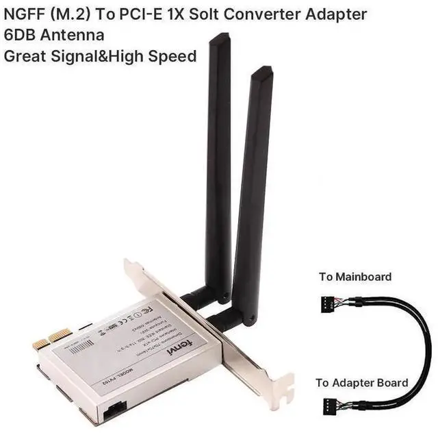 Alt view image 2 of 6 - FV102 NGFF M.2 2230 Key A+E to PCIE Wireless Adapter Converter, Desktop PCIE X1/X4/X8/X16 Card for WiFi6E AX210, AX200, 9260, 8265, MT7921K M.2 WiFi Bluetooth Modules