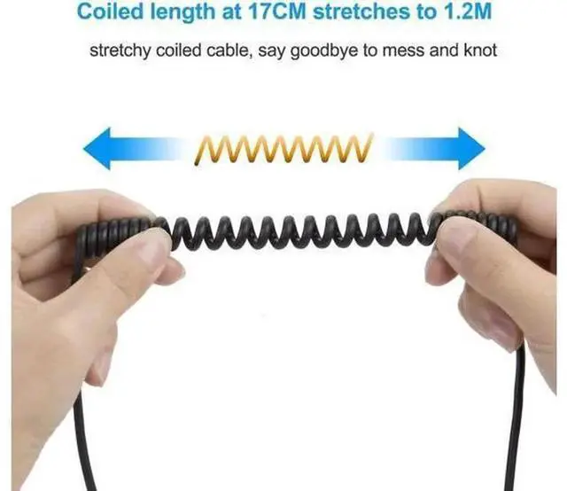 Alt view image 7 of 7 - Coiled Micro USB to USBC Cable 4FT 1.2M Black, CableCreation OTG 480Mbps TypeC to Micro USB Cord for MacBook Pro Air, Galaxy S21 S20 S10, Pixel 5 4 3 2, USBC & MicroUSB Enabled Phones Laptops