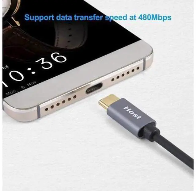 Alt view image 6 of 7 - Coiled Micro USB to USBC Cable 4FT 1.2M Black, CableCreation OTG 480Mbps TypeC to Micro USB Cord for MacBook Pro Air, Galaxy S21 S20 S10, Pixel 5 4 3 2, USBC & MicroUSB Enabled Phones Laptops