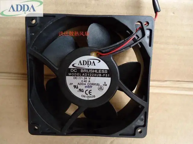Main image of For ADDA AD1224UBF51 12038 120×120×38mm DC 24V 0.40A Server Inverter Cooling Fan, Dual Ball Bearing 2Wire Axial Replacement Fan for Industrial Server Inverter Heat Dissipation
