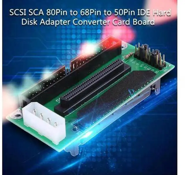 Alt view image 4 of 4 - SCSI SCA 80Pin to 68Pin 50Pin Hard Disk Adapter Converter Board, SCA80 Single Connector Attachment Convert to SCSI 68Pin & 50Pin for Legacy Server Hard Drive Data Recovery & Maintenance