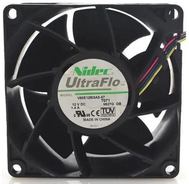 Alt view image 3 of 3 - Replacement Server Cooling Fan for NIDEC V80E12BGA557, 8038 80×80×38mm 8CM DC 12V 1.4A 4PWM Wire HighSpeed Brushless Axial Fan for Server Cabinet Industrial Heat Dissipation