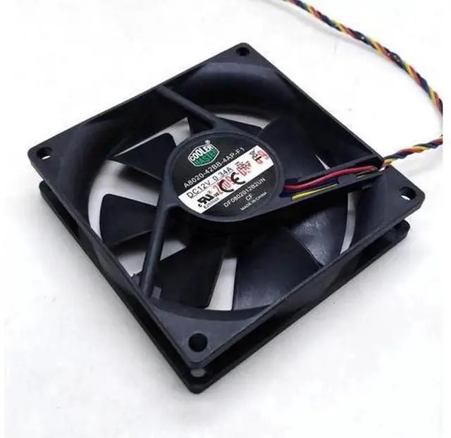 Alt view image 4 of 4 - 80x80x20mm 4Wire PWM Computer Cooling Fan Replacement for A802042BB4APF1 DF0802012B2UN, DC 12V 0.34A 8CM Axial Fan for PC Case, Server Chassis, Industrial Equipment Heat Dissipation