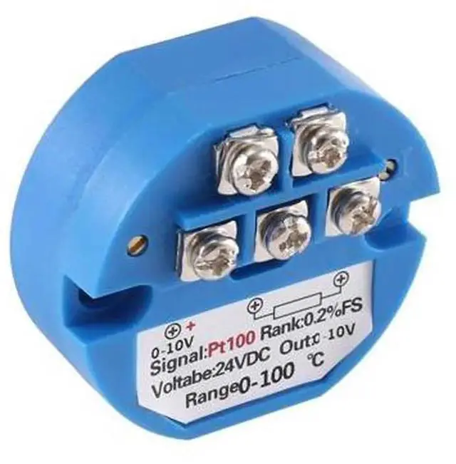 Main image of PT100 RTD Temperature Transmitter, PT100 to 010V Signal Converter, 0100 Measuring Range, RTD Input 010V Output, DC24V Powered Thermal Resistance Module for Industrial Temperature Monitoring