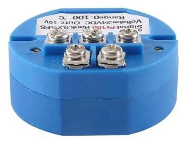 Alt view image 2 of 4 - PT100 RTD Temperature Transmitter, PT100 to 010V Signal Converter, 0100 Measuring Range, RTD Input 010V Output, DC24V Powered Thermal Resistance Module for Industrial Temperature Monitoring