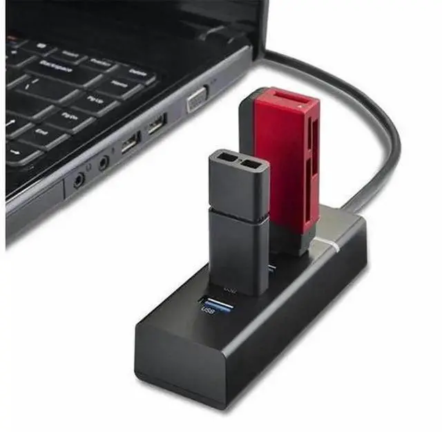 Alt view image 4 of 5 - USB 3.0 4Port Hub with Independent OnOff Switches, HighSpeed USB Splitter MultiInterface Expansion Hub, Portable USB Hub for Laptop Desktop PC, USB Device Connection and Data Transfer