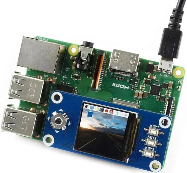 Alt view image 2 of 4 - 1.3 Inch IPS LCD Display HAT 240x240 SPI Screen Module ST7789, OnBoard Joystick & 3 Push Buttons, 40PIN GPIO HAT Compatible with Raspberry Pi 5 4B 3B+ 3B 2B Zero W Zero WH for DIY Embedded Projects
