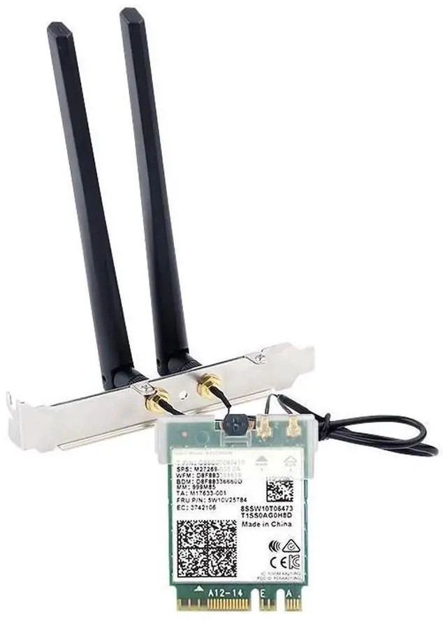 Alt view image 3 of 7 - M.2 Desktop Kit Intel AX210NGW WiFi 6E Wireless Card, DualBand 802.11ax M.2 NGFF Adapter with Bluetooth 5.2, TriBand 2.4G/5G/6GHz, DesktopReady Kit for Windows 10 System