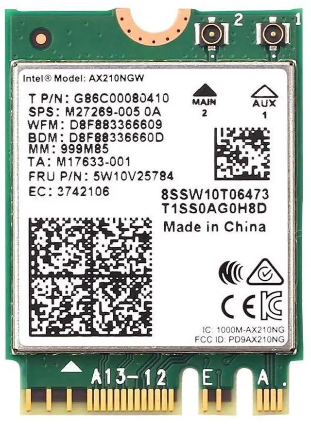 Alt view image 5 of 7 - M.2 Desktop Kit Intel AX210NGW WiFi 6E Wireless Card, DualBand 802.11ax M.2 NGFF Adapter with Bluetooth 5.2, TriBand 2.4G/5G/6GHz, DesktopReady Kit for Windows 10 System