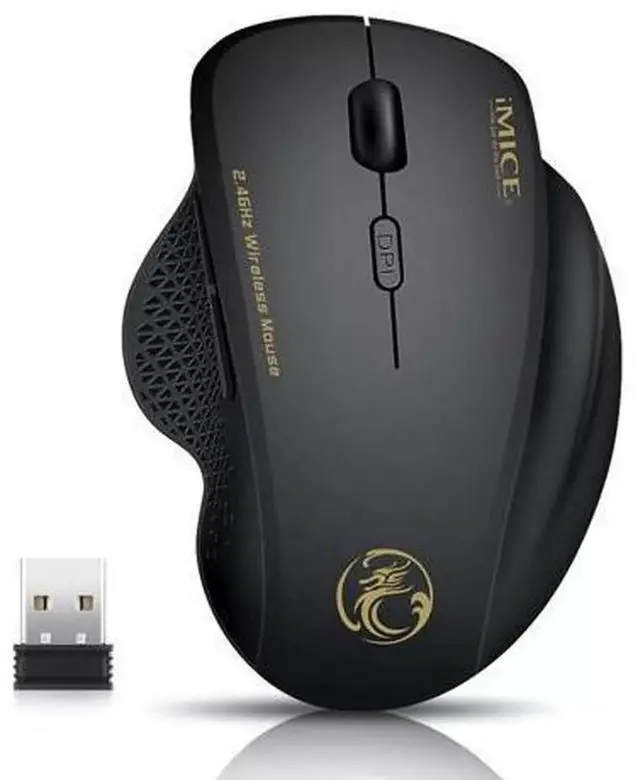 Main image of 2.4GHz Wireless Optical Gaming Mouse, 6 Programmable Buttons with USB Receiver, Ergonomic Wireless PC Mouse, Portable Cordless Mice for Laptop Desktop PC Home Office and Casual Gaming Use