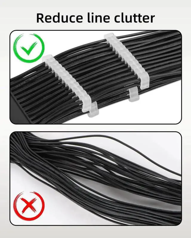 Alt view image 7 of 7 - 48Pieces Black PSU Cable Comb Kit, PC Cable Management Organizer for 24Pin, 8Pin, 6Pin Power Cables, 3mm3.4mm Wire Diameter, for CPU & Motherboard Power Cables Custom PC Modding
