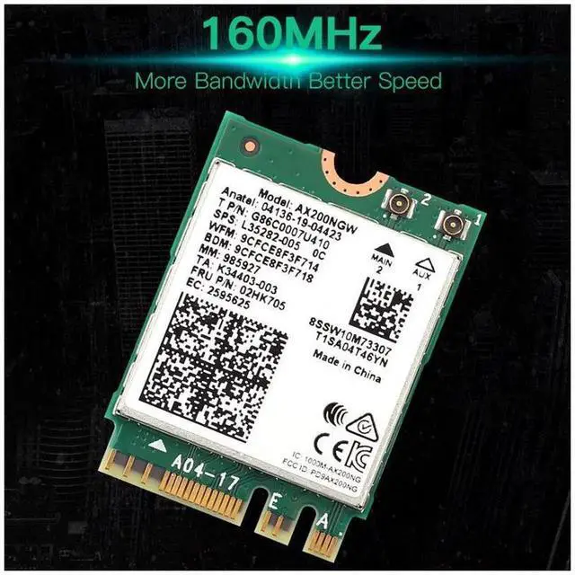 Alt view image 7 of 7 - eokCXOY AX200NGW M.2 KeyE WiFi 6 Wireless Card, DualBand 802.11ax 2.4G/5GHz 2400Mbps Module with MUMIMO, Bluetooth 5.1, NGFF 2230 WiFi Adapter, Complete with Antennas for Windows 10