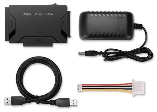 Alt view image 4 of 7 - STANSTAR USB 3.0 to IDE SATA Converter Hard Drive Adapter with Power Switch, for 2.5"/3.5" SATA HDD SSD & IDE HDD Optical Drives, 5TB Max, Includes 12V 2A Power Adapter and USB 3.0 Cable