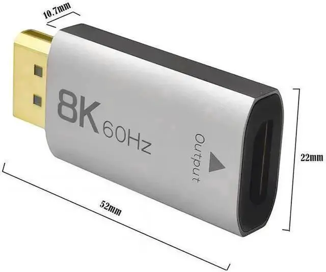 Alt view image 6 of 7 - Active DP 1.4 to HDMI 2.1 Adapter with CH7218 Chip, 8K@60Hz, 4K@144Hz, 48Gbps Bandwidth, Supports HDR, VRR & ALLM, DisplayPort to HDMI Converter for GPU Connecting TV and Gaming Monitor