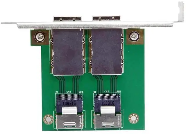 Main image of DualPorts Mini SAS SFF8088 to SFF8087 PCBA Female Adapter with PCI Bracket, External SFF8088 to Internal SFF8087 Converter Card for Server RAID HBA Storage Array Expansion