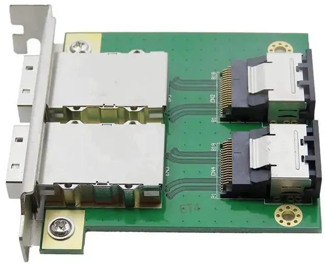 Alt view image 4 of 7 - DualPorts Mini SAS SFF8088 to SFF8087 PCBA Female Adapter with PCI Bracket, External SFF8088 to Internal SFF8087 Converter Card for Server RAID HBA Storage Array Expansion
