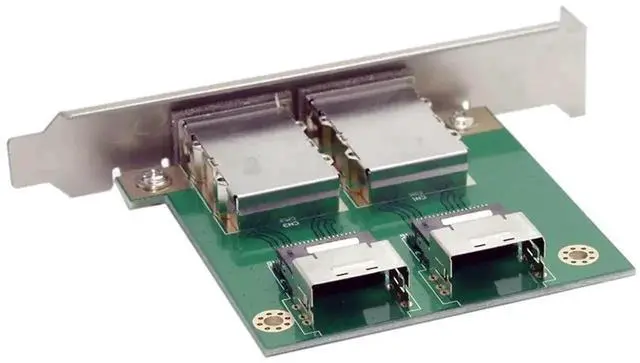 Alt view image 2 of 7 - DualPorts Mini SAS SFF8088 to SFF8087 PCBA Female Adapter with PCI Bracket, External SFF8088 to Internal SFF8087 Converter Card for Server RAID HBA Storage Array Expansion