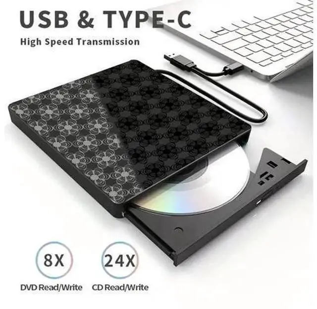 Alt view image 5 of 7 - UltraSlim Portable External CD DVD Drive, 8in1 USB 3.0 Optical Disk Drive, DVD Player CD Burner for Laptop Desktop PC, Compatible with Windows 11/10/8, Linux, Mac OS, MacBook Pro & MacBook Air
