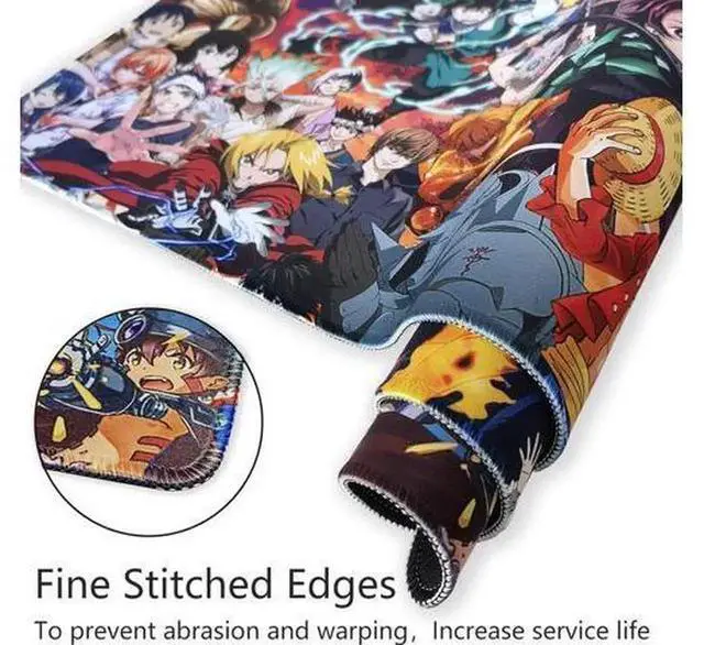 Alt view image 2 of 6 - Large Extended Anime Character Gaming Mouse Pad, 31.5x11.8x0.12 Inch Non-Slip Rubber Base Desk Mat, Smooth Waterproof Surface Mousepad for PC Laptop Desktop Office Gaming Workstation