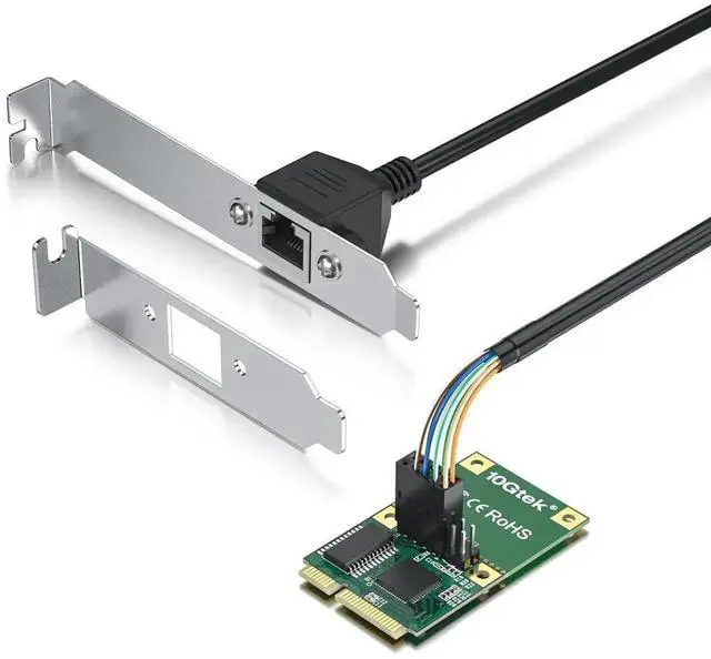 Main image of Mini PCIe Gigabit Ethernet Network Card with Single RJ45 Port, 1G NIC Equivalent to Intel I210AT Chip, Comes with 30cm Extension Cable, Exclusive Mini PCIe Interface, Clearly Not Compatible with M.2 S
