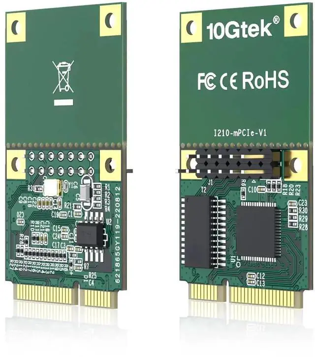 Alt view image 2 of 7 - Mini PCIe Gigabit Ethernet Network Card with Single RJ45 Port, 1G NIC Equivalent to Intel I210AT Chip, Comes with 30cm Extension Cable, Exclusive Mini PCIe Interface, Clearly Not Compatible with M.2 S