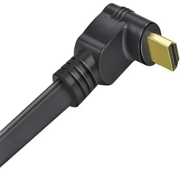 Alt view image 7 of 7 - 2 Pack 1 Feet Flat Slim 270 Degree Right Angle HDMI Male to Male Extension Cable, High Speed Low Profile Flat HDMI Cord, Space-Saving L-Shaped Connector for Tight Corners Behind TV Monitor Laptop Game