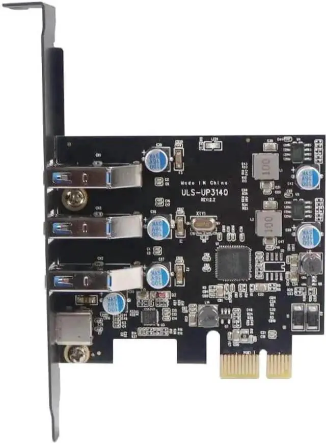 Alt view image 3 of 7 - PCIe 1X Expansion Card with 4 Ports USB 3.0 + USB Type-C Port, 5Gbps High Speed PCI Express USB Hub Controller Card, Low Profile Bracket Included for 2U Rack Server Chassis and Standard Desktop Comput