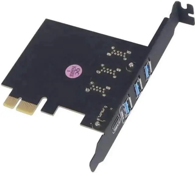Alt view image 4 of 7 - PCIe 1X Expansion Card with 4 Ports USB 3.0 + USB Type-C Port, 5Gbps High Speed PCI Express USB Hub Controller Card, Low Profile Bracket Included for 2U Rack Server Chassis and Standard Desktop Comput