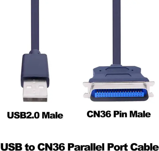Alt view image 7 of 7 - 1.2M 3.9FT USB 2.0 to CN36 Centronics Parallel Printer Cable, IEEE 1284 Standard 36 Pin Female Parallel Port Converter Cord, USB to LPT Adapter for Old Dot Matrix Receipt Thermal Industrial Printers