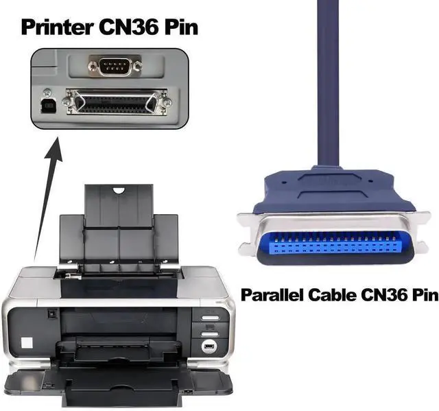Alt view image 5 of 7 - 1.2M 3.9FT USB 2.0 to CN36 Centronics Parallel Printer Cable, IEEE 1284 Standard 36 Pin Female Parallel Port Converter Cord, USB to LPT Adapter for Old Dot Matrix Receipt Thermal Industrial Printers