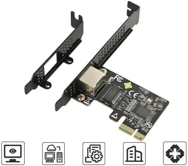 Alt view image 6 of 6 - PCIe 5.0 Gigabit Ethernet Network Adapter Card, PCI Express x1 to 5Gbps RJ45 LAN Controller Card, Internal Desktop NIC Compatible with Windows 11 10 8.1 8 7, Windows Server 2022 2019 2016 and Linux OS